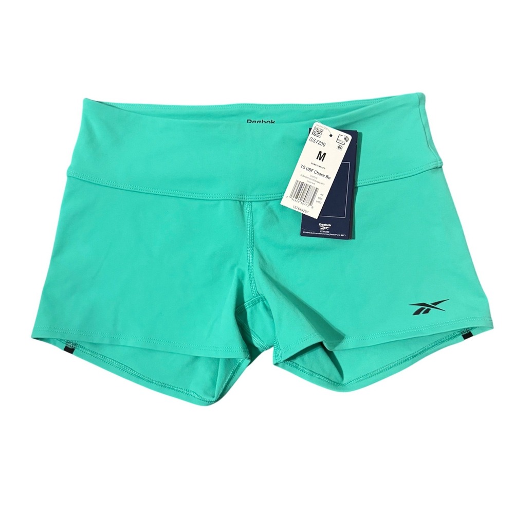 Reebok Womens Micro Training Shorts M Future Teal NWT Crossfit Running Gym